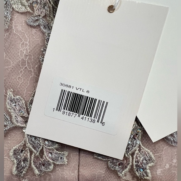 MAC DUGGAL Lace Tulle A Line Midi Dress in Vintage Lilac Size 6 Style 30681 NWT - Picture 7 of 14